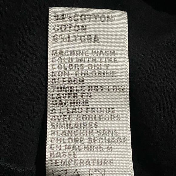 James Perse T Shirt Cowl Drape Neck Long Sleeve Black James Perse Sz 4 XL Flaws - Picture 6 of 10